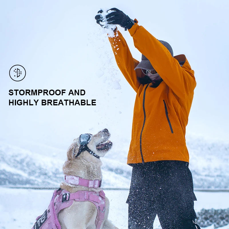 Long Sleeve Hooded Full Zip Ski Jacket with Pockets