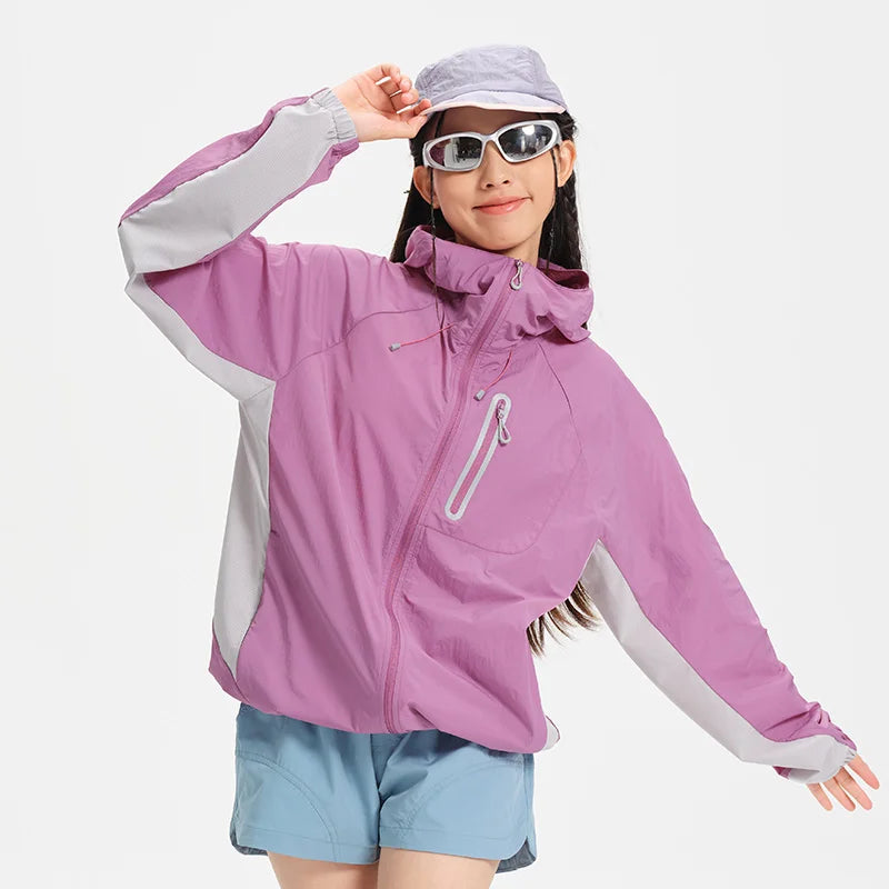 Women's Lightweight Hooded Hiking Jacket for Outdoor Layering