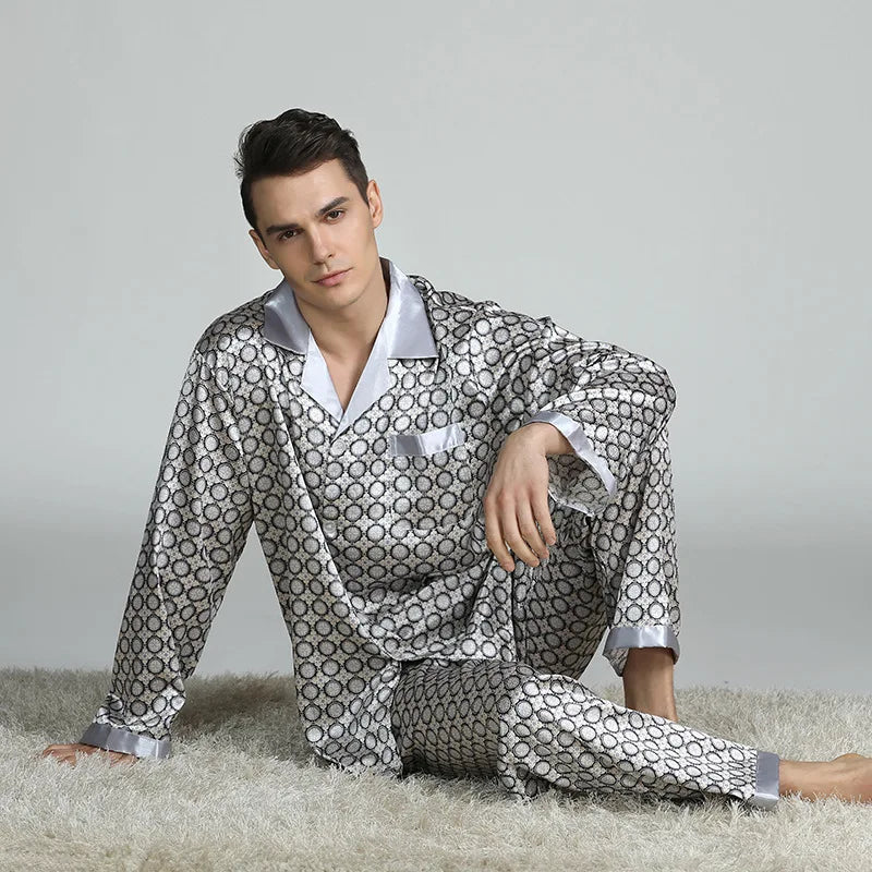 Men's Printed Button Front Pajamas with Matching Lounge Style Options
