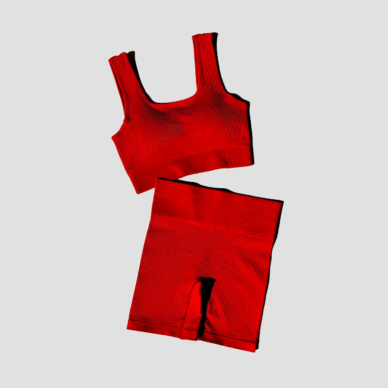 Women's Wide Strap Bra And Shorts Yoga Set