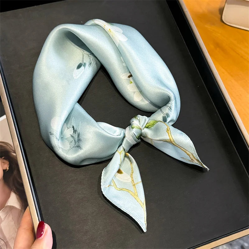 Printed Small Square Scarf for Neck and Hair Styling