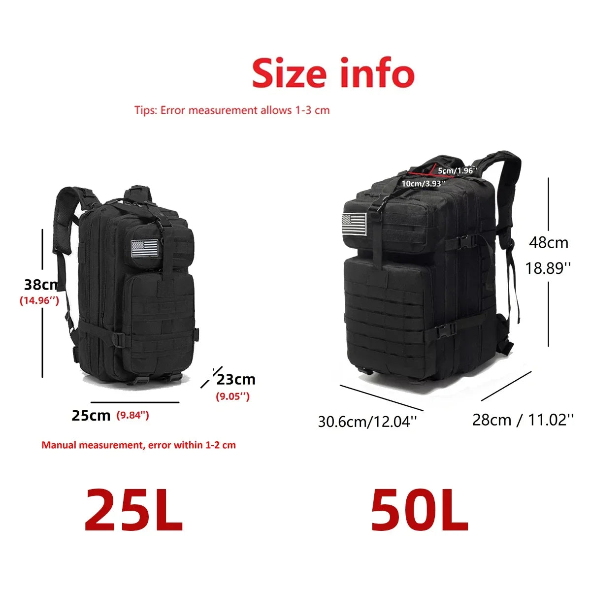 Outdoor Webbing Backpack with Original Pack Size Options