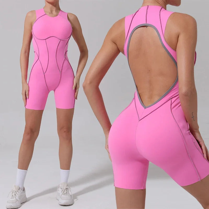 Women's Contour Seam Workout One Piece in Romper and Jumpsuit Styles