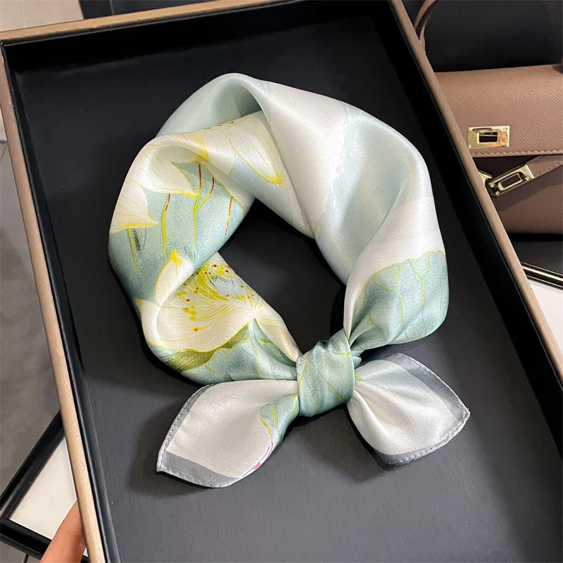 Printed Small Square Scarf for Neck and Hair Styling