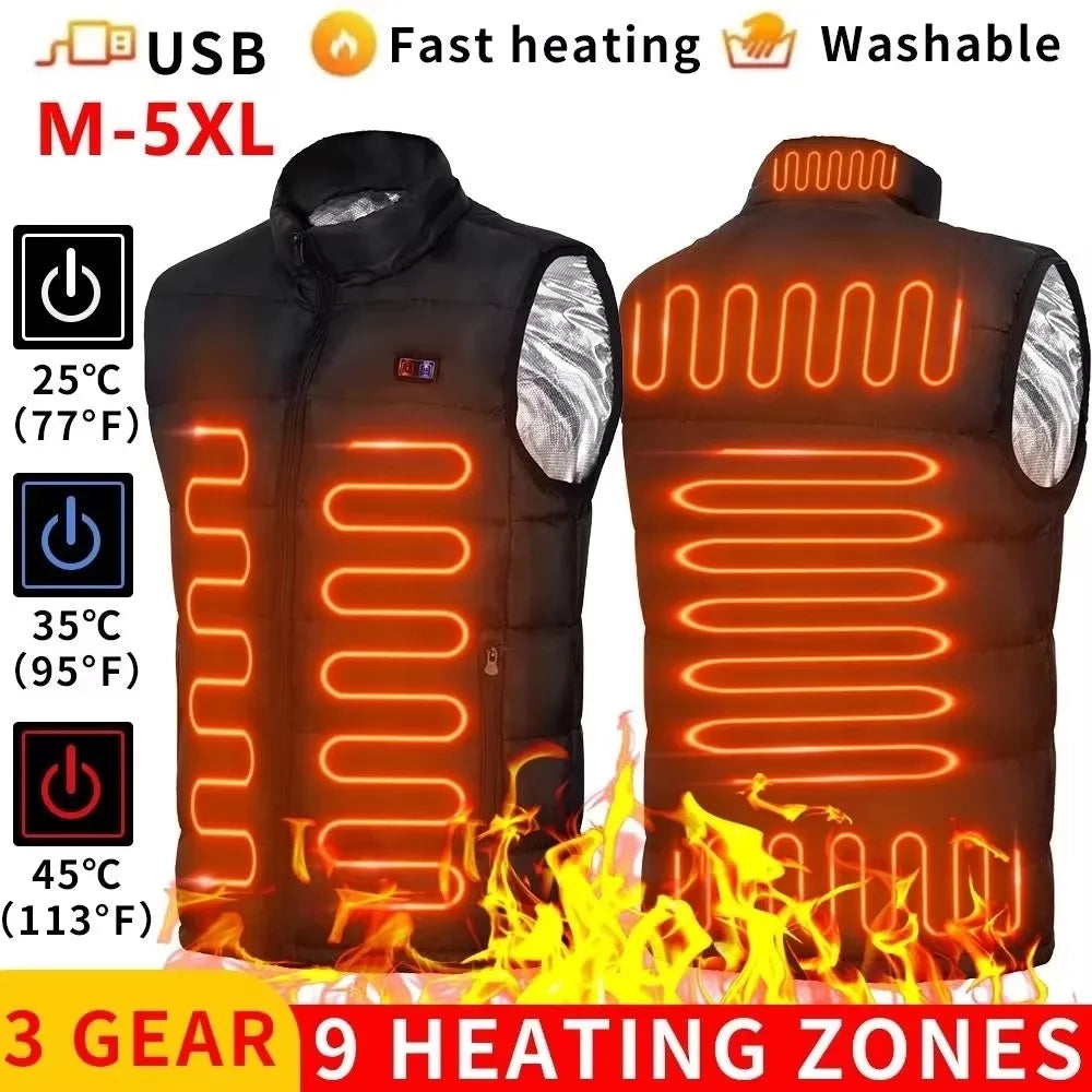 USB Heated Zip-Front Vest