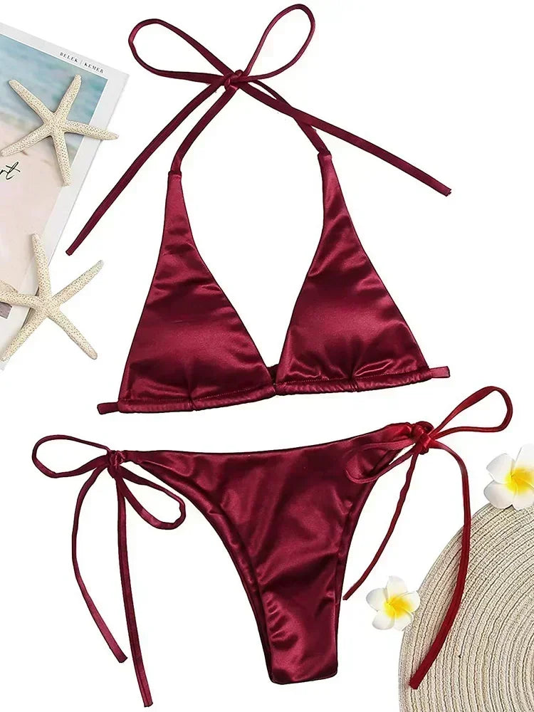 Shiny Halter Bikini