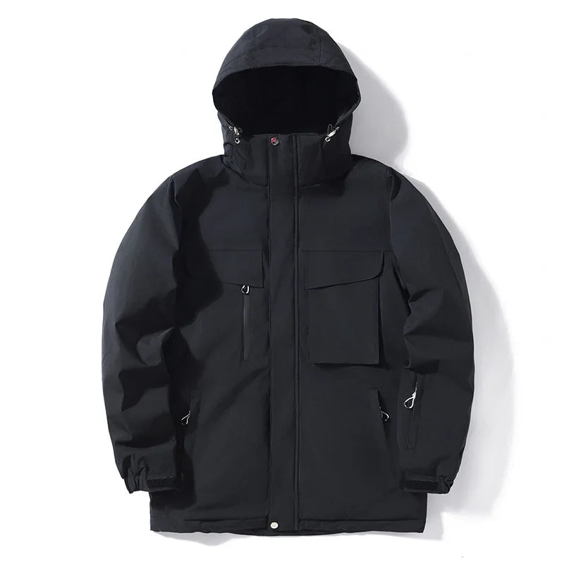 Hooded Ski Jacket and Pants Clothing Set with Style Options