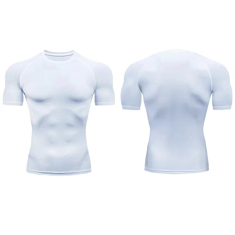 Fitted Crew Neck Short Sleeve Compression T Shirt