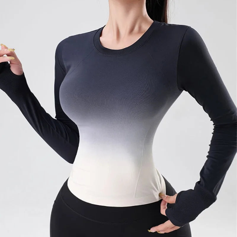 Women's Long-Sleeve Crewneck Workout Top