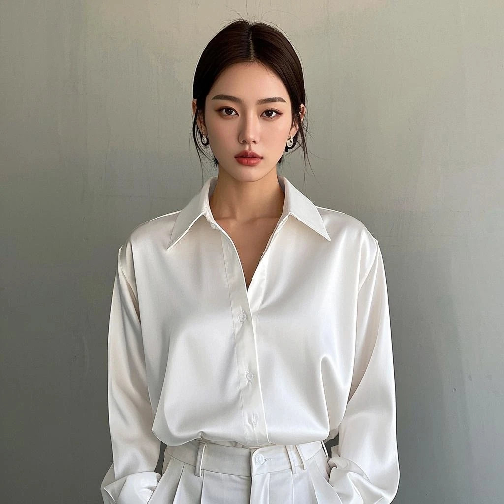Women's Collared Long Sleeve Shirt