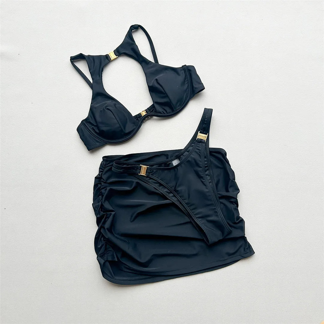 Underwire Cutout Bikini with Skirt