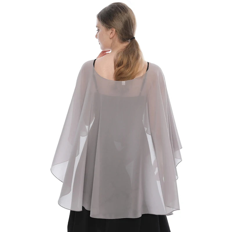 Sheer Long Draped Wrap Scarf for Layering over Outfits