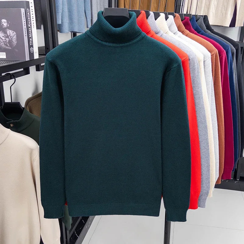 Men's Turtleneck Long Sleeve Knit Sweater