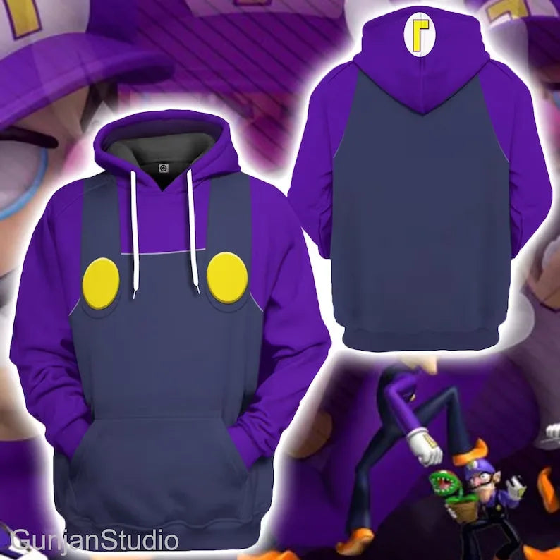 Bowser Graphic Long-Sleeve Pullover Hoodie