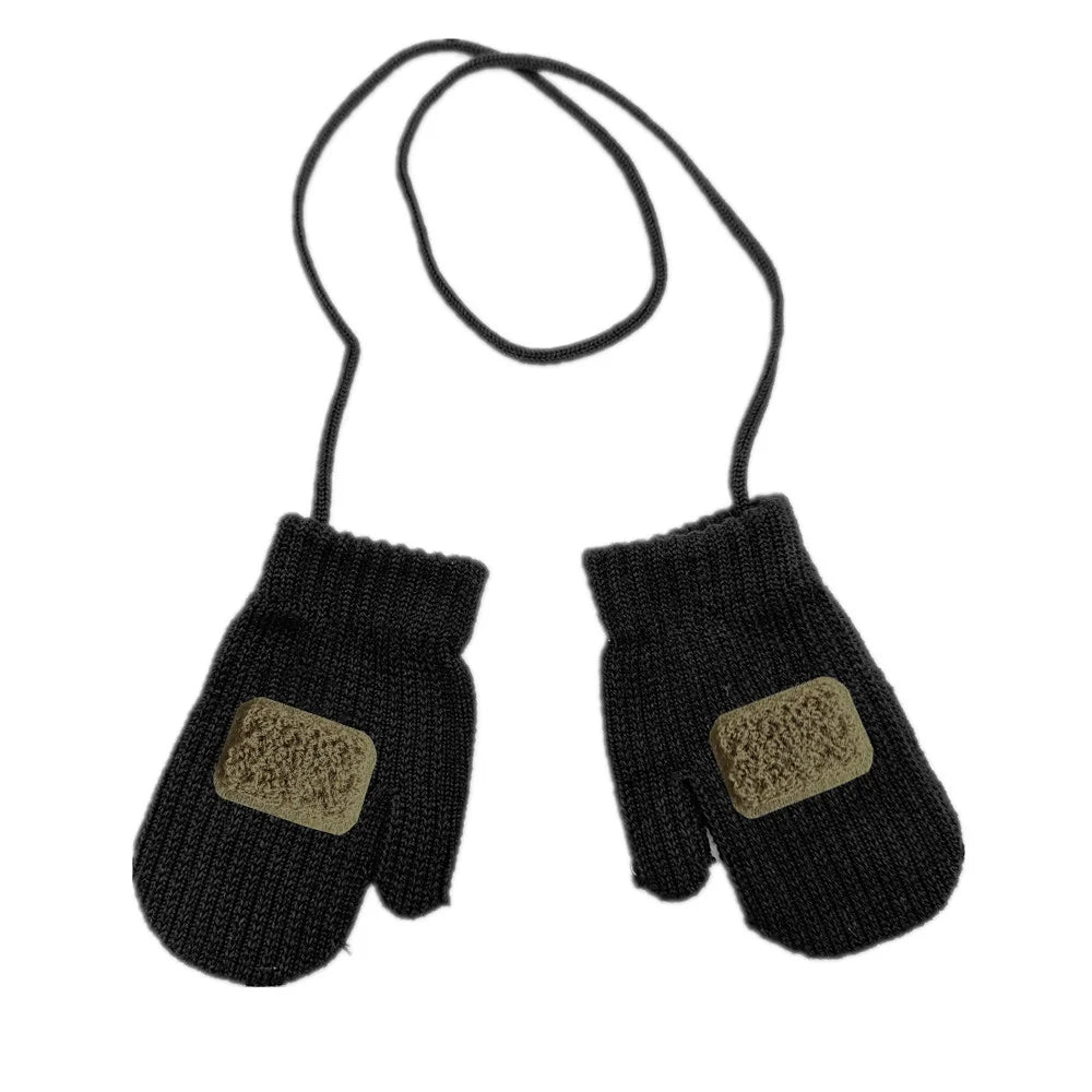 Children's Cotton Knitted Beanie with Patch Designs and Original Size Options