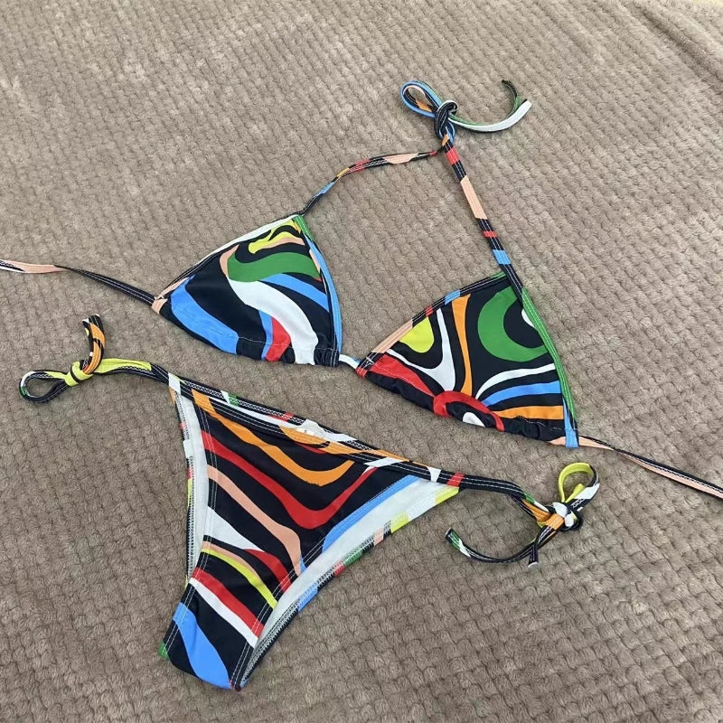 Printed High Waist Bikini