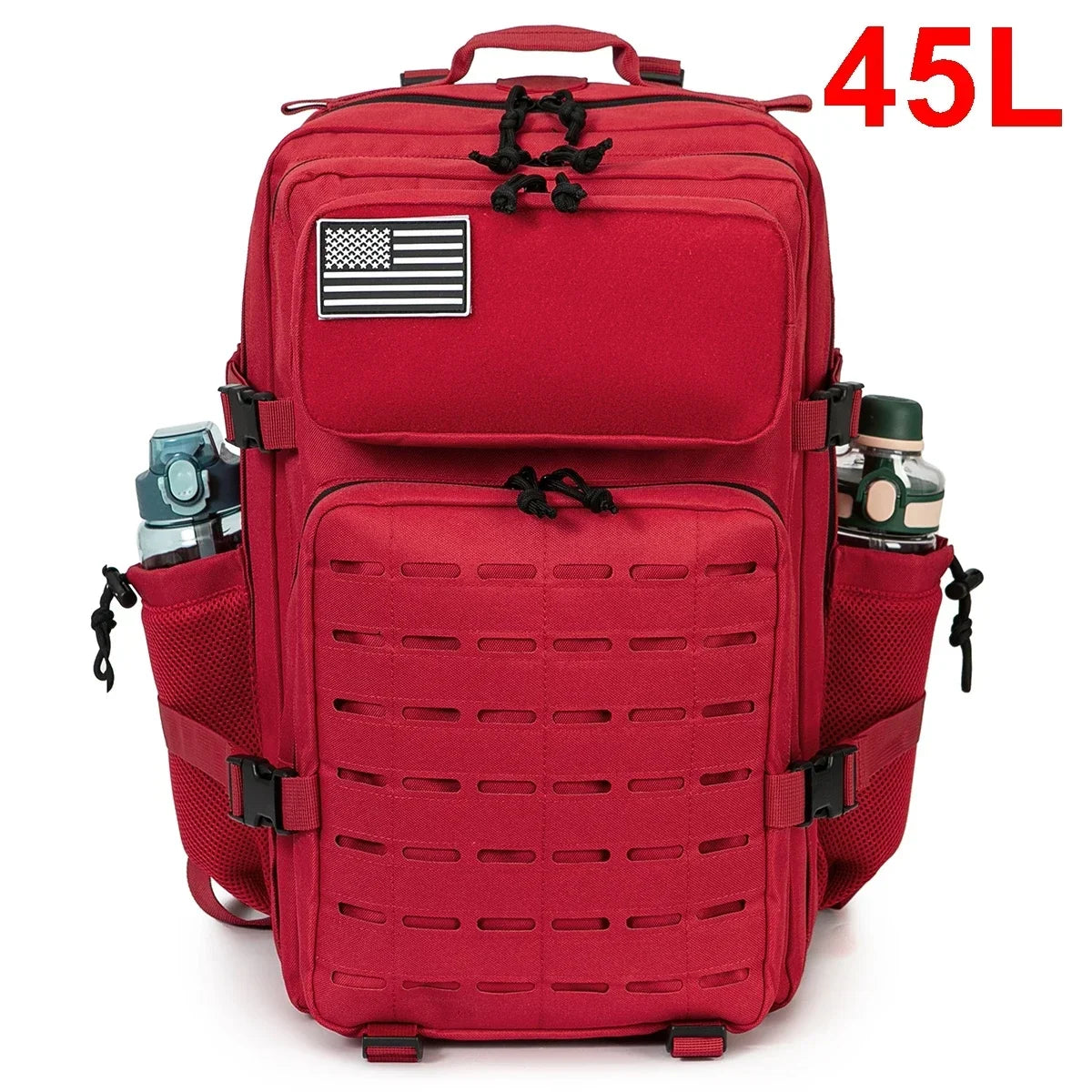 Tactical Backpack with Front Webbing and Separate Size-Labelled Colour Options