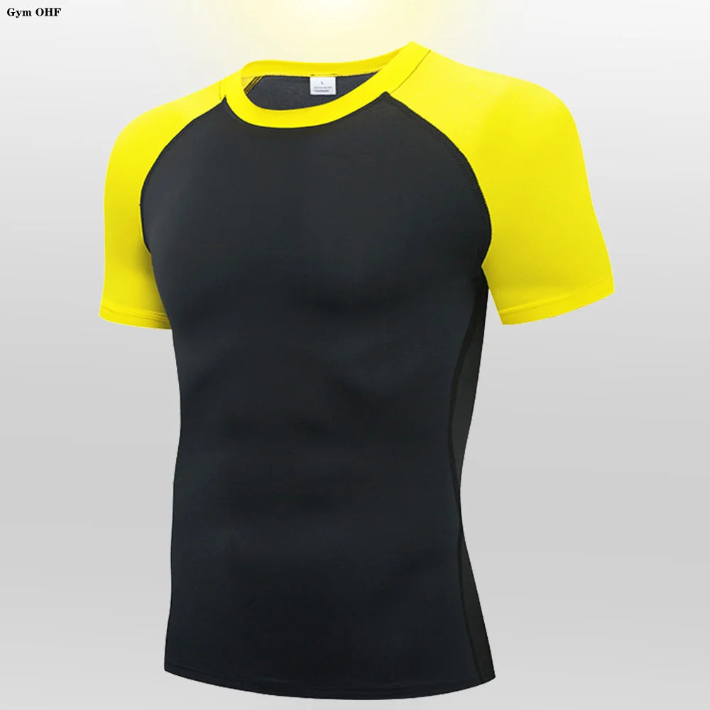 Fitted Crew Neck Short Sleeve Compression T Shirt