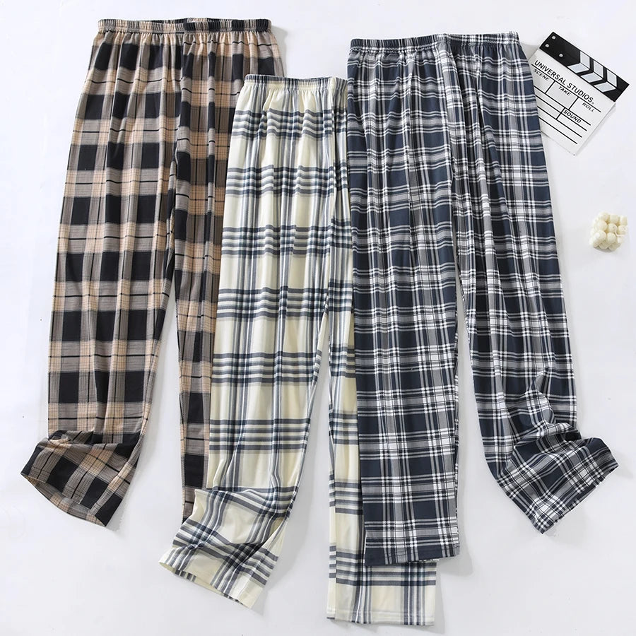 Men's Patterned Elastic Waist Straight Leg Pajama Lounge Pants