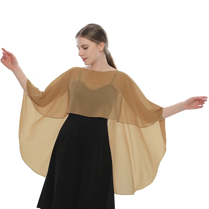 Sheer Long Draped Wrap Scarf for Layering over Outfits