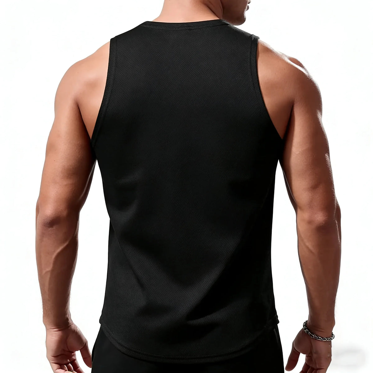 Men's High Neck Sleeveless Gym Tank Top