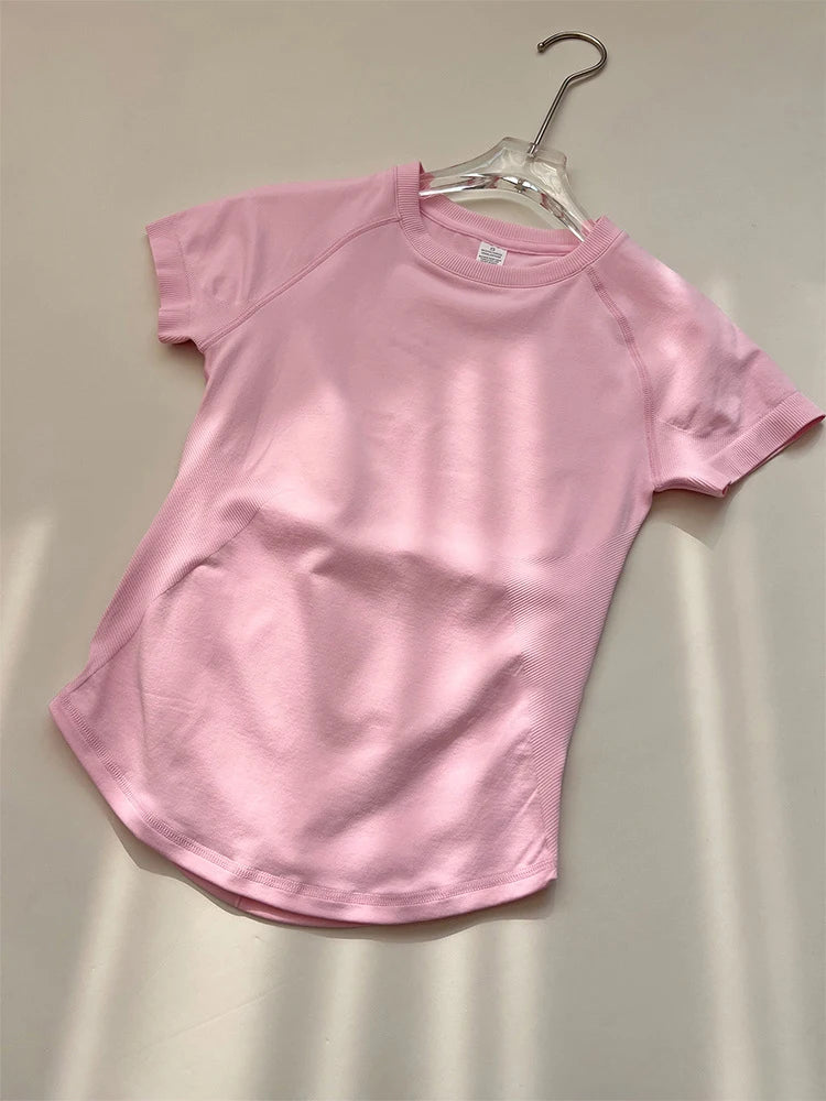 Women's Crew Neck Short Sleeve Sports T-shirt For Workout Outfits