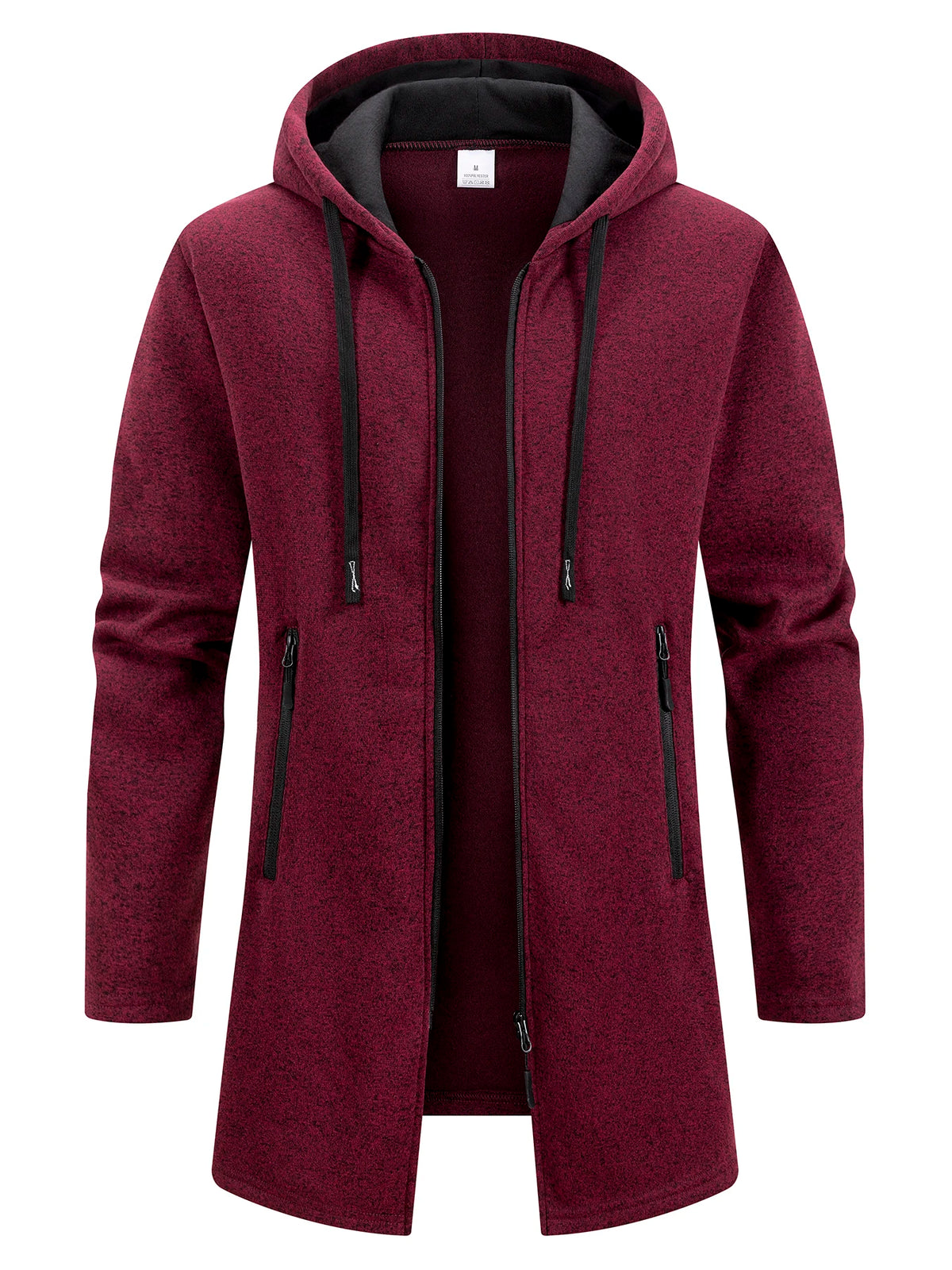 Long Sleeve Hooded Casual Coat with Extended Hem Silhouette