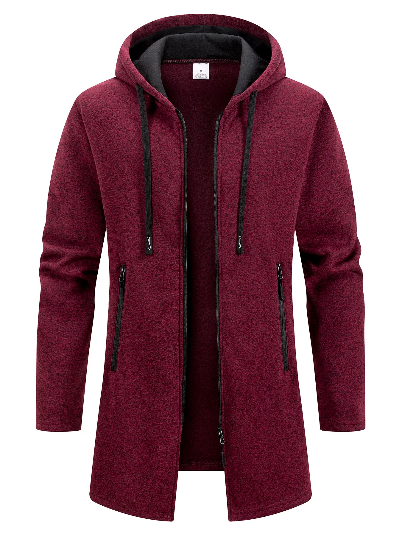 Long Sleeve Hooded Casual Coat with Extended Hem Silhouette