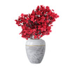 Artificial Flowers 6 Bundle European Fake Silk Plants Decor Wedding Party Decoration Bouquets Real Touch DIY Home Garden(Red)
