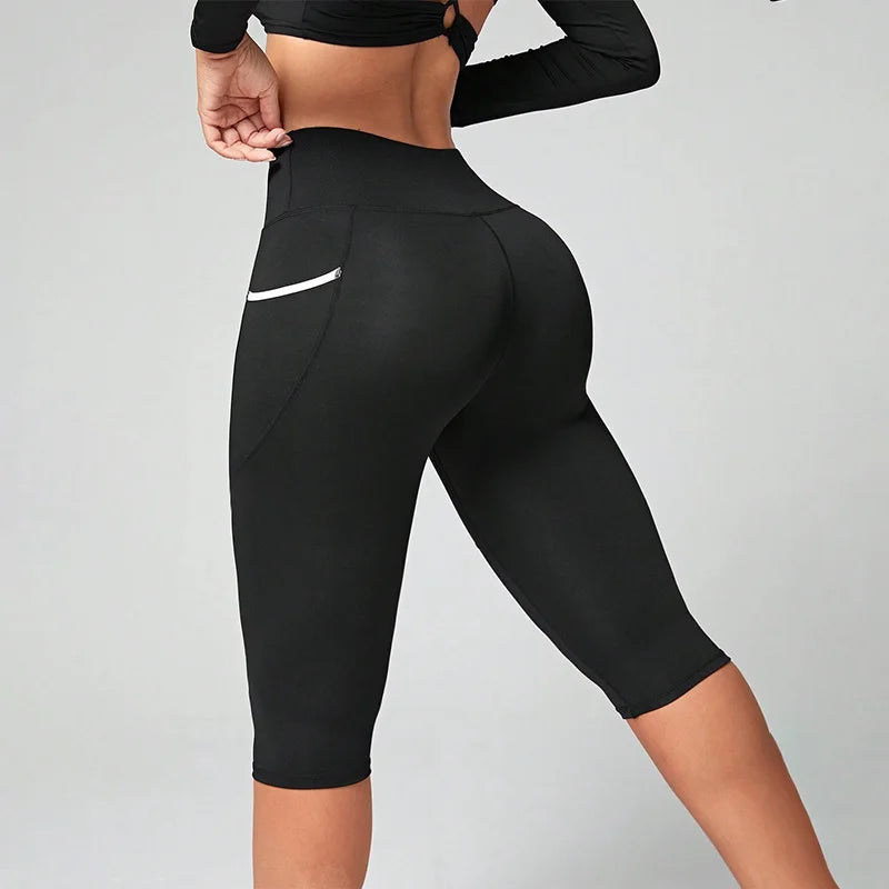 Women's Side Pocket Capri Leggings For Workout Outfits