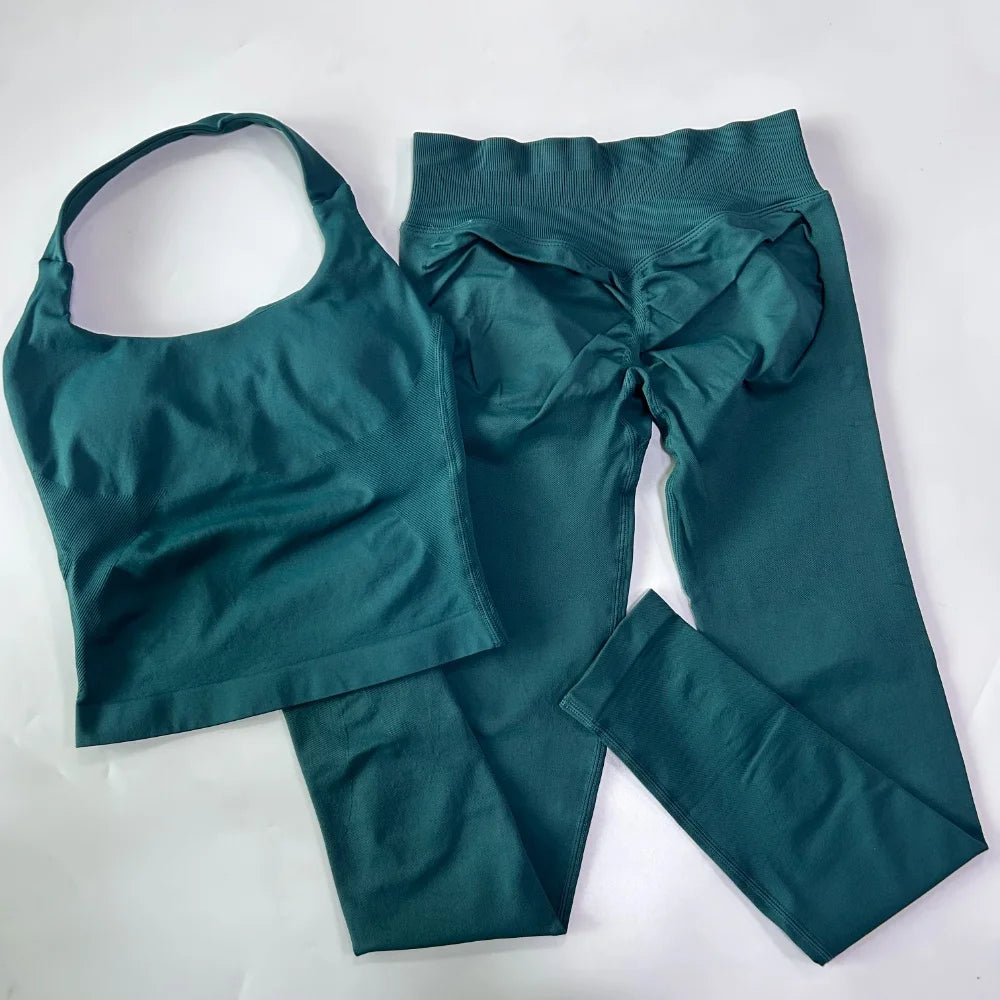 Women's Longline Tank And Shorts Yoga Set For Workout Outfits