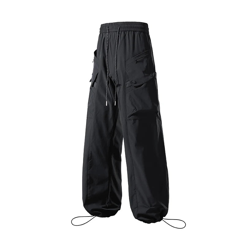 Men's Green Quick Dry Cargo Hiking Pants with Drawstring Waist