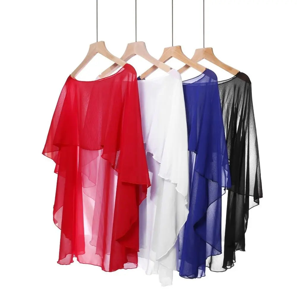 Sheer Flowing Drape Cape for Layering over Outfits