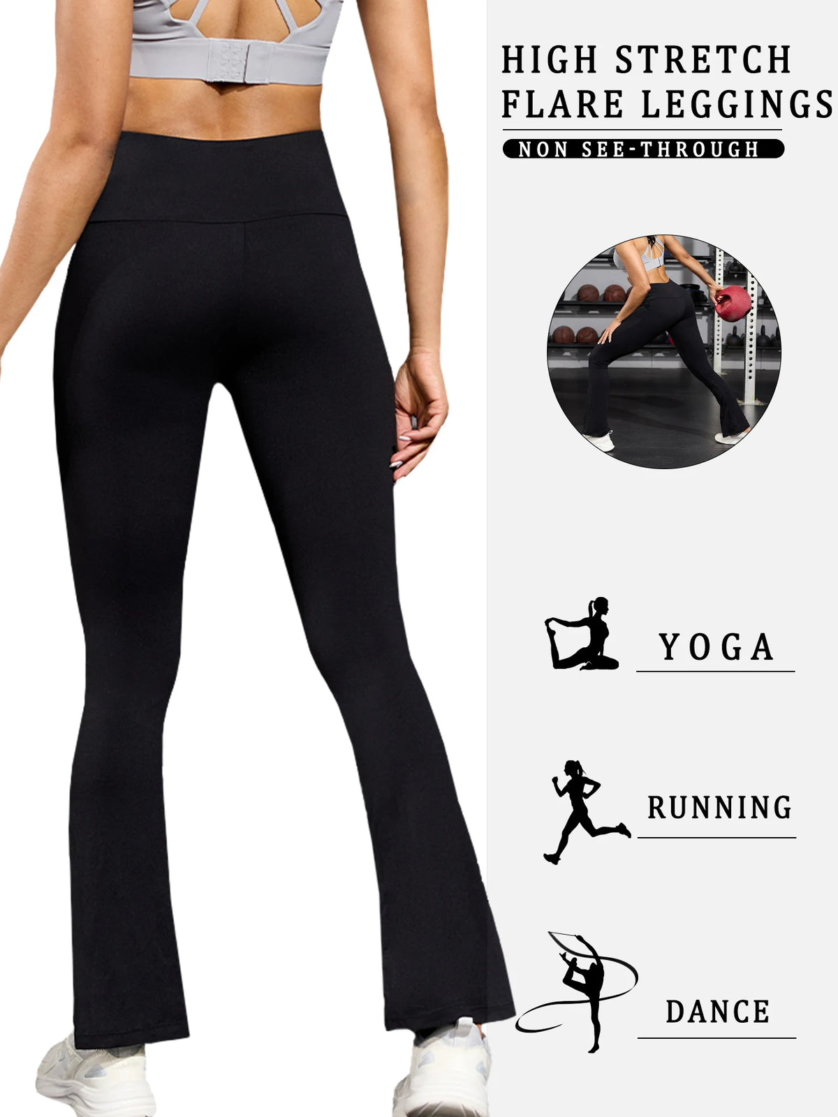 Women's High Waist Flared Leggings For Workout Outfits