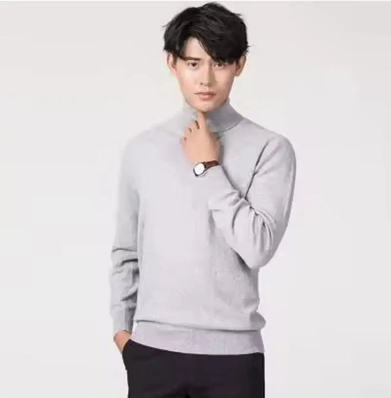 Men's Turtleneck Long Sleeve Knit Sweater