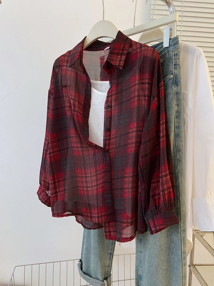 Women's Checked Long Sleeve Shirt