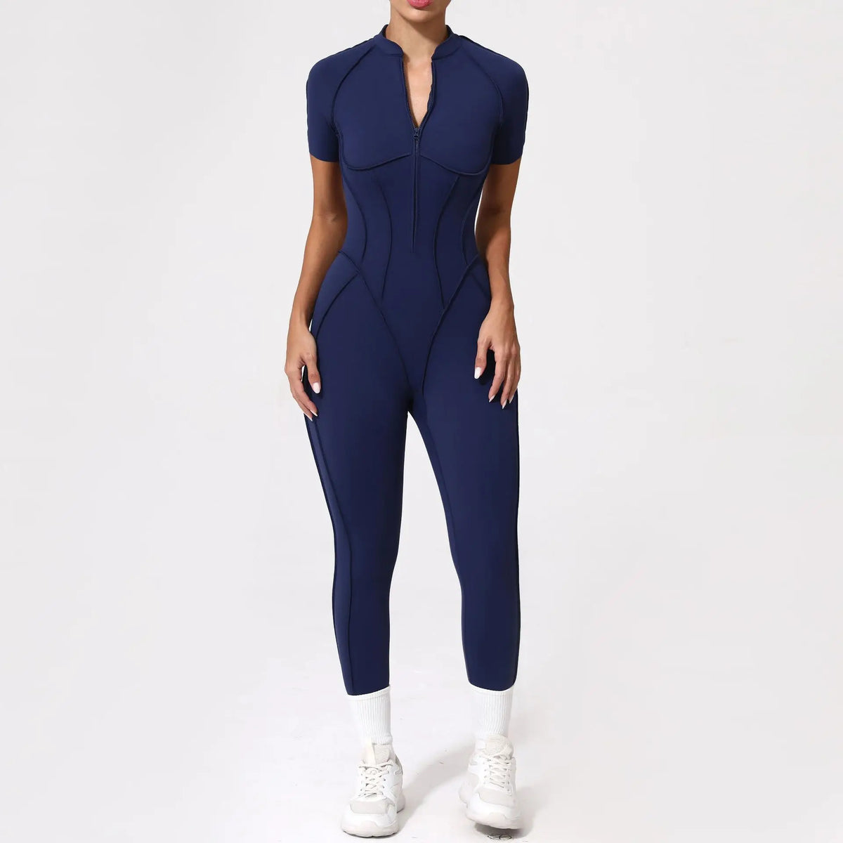 Women's Contoured Workout One Piece with Back Cutout and Multiple Sleeve Styles