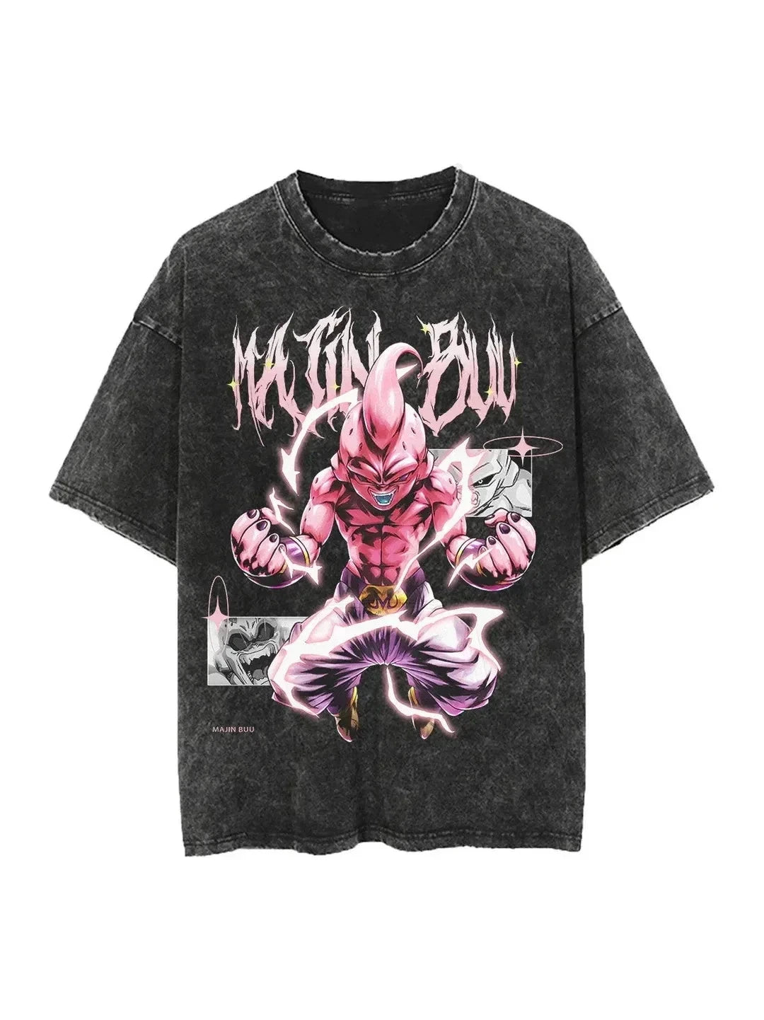 Dragon Ball Majin Buu Vintage Washed Oversized T-Shirt Cotton Streetwear Tee