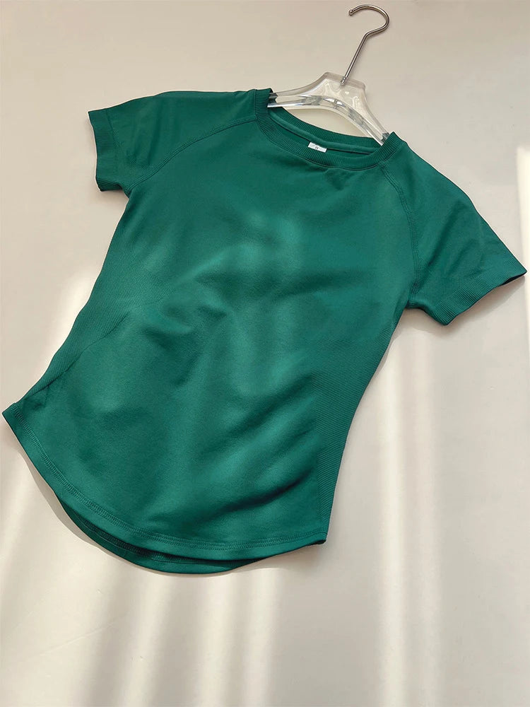 Women's Crew Neck Short Sleeve Sports T-shirt For Workout Outfits