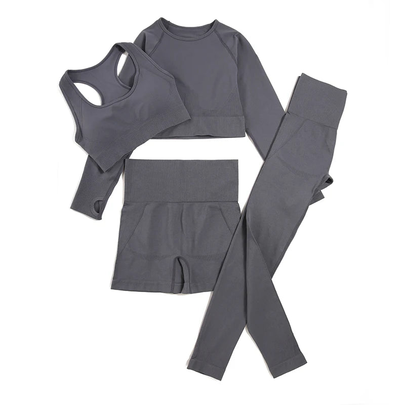 Women's Variable Sleeve Top And Bottoms Yoga Set