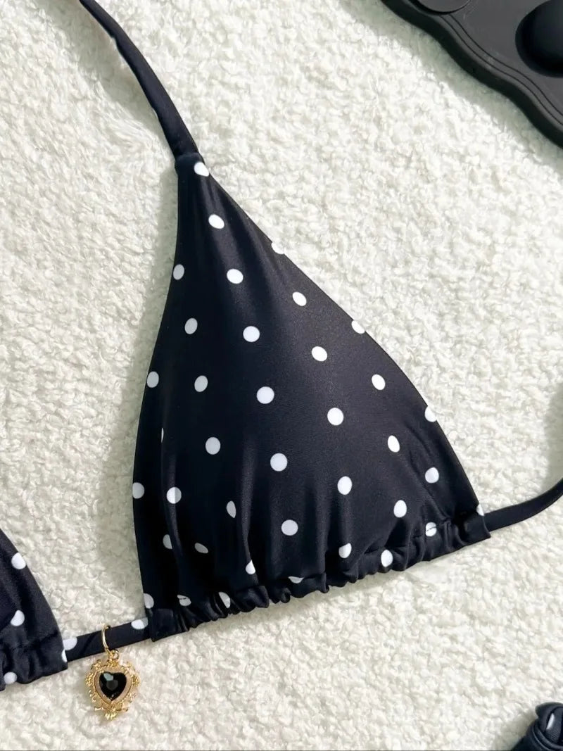 Black and White Polka Dot Bikini