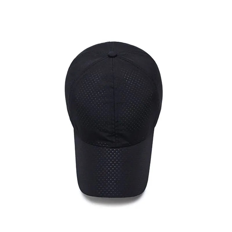 Solid Mesh Baseball Cap with Curved Brim Shape