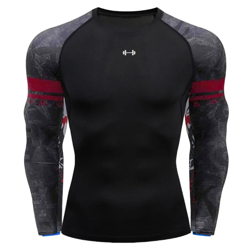 Fitted Crew Neck Long Sleeve Compression T Shirt