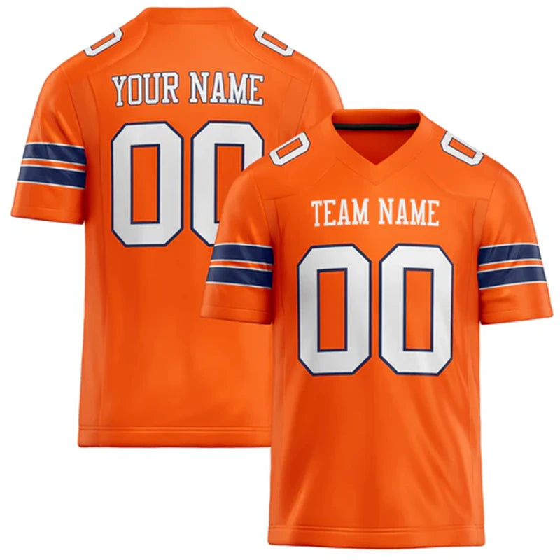 Orange Number Football Short Sleeve Jersey For Sports Outfits