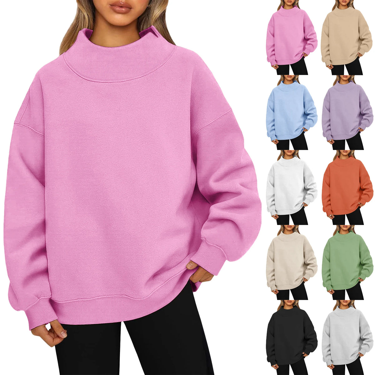 Long Sleeve Casual Pullover Sweatshirt with Original Style Options