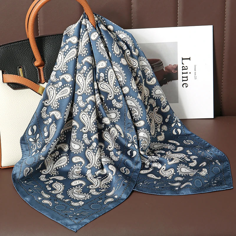 Printed Square Scarf with Floral and Graphic Pattern Options