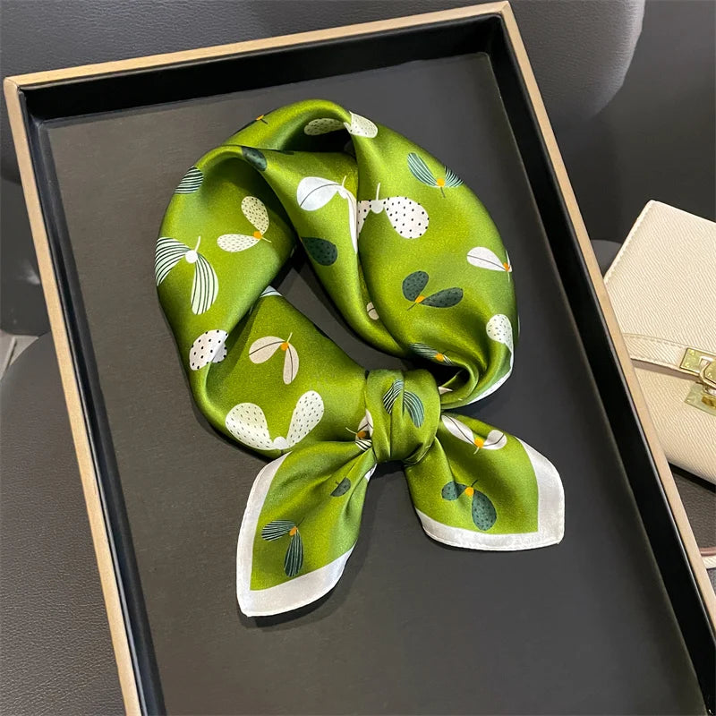 Printed Small Square Scarf for Neck and Hair Styling