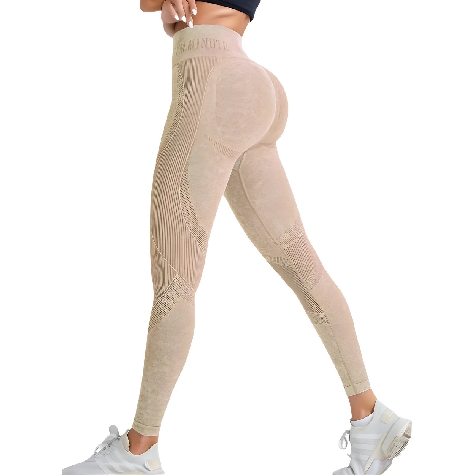 Women's High-Waist Seamless Washed-Look Ankle-Length Yoga Leggings