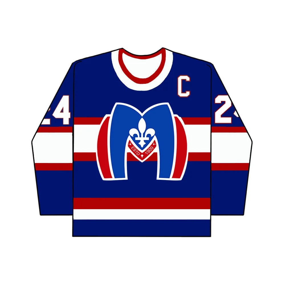 Graphic Number Long Sleeve Ice Hockey Style Sports Jersey