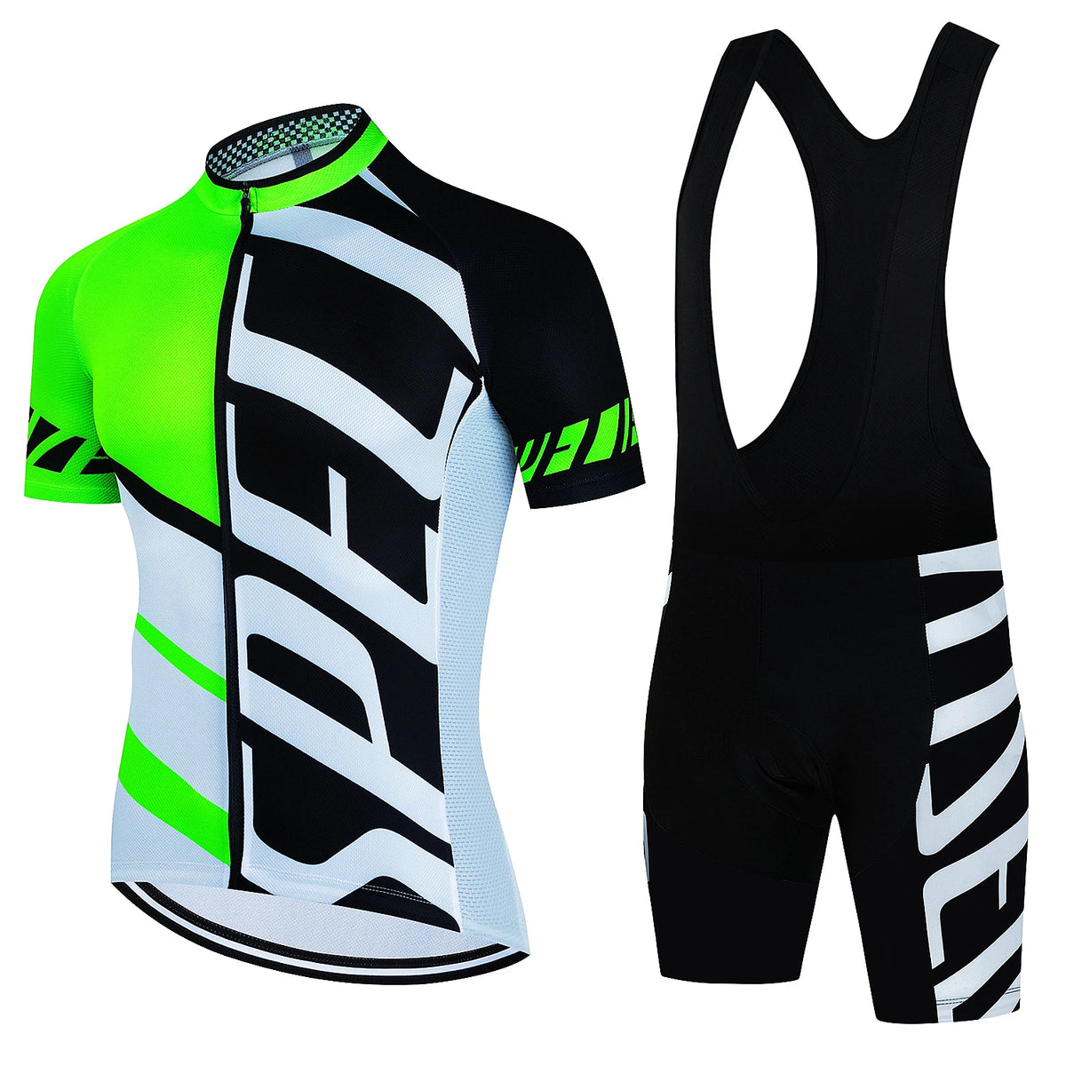 Men's Summer Cycling Jersey and Bottom Set with Zip-Front Top Styles